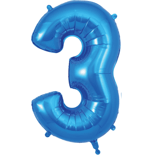 Blue Oaktree Number 3 - Foil Number Balloon 34"£