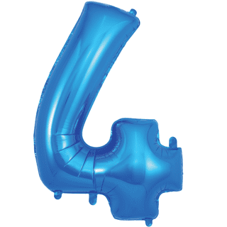 Blue Oaktree Number 4 Balloon - Foil Number Balloon 34"£
