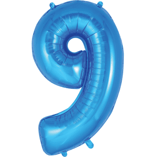 Blue Oaktree Number 9 Balloon - Foil Number Balloon 34"£