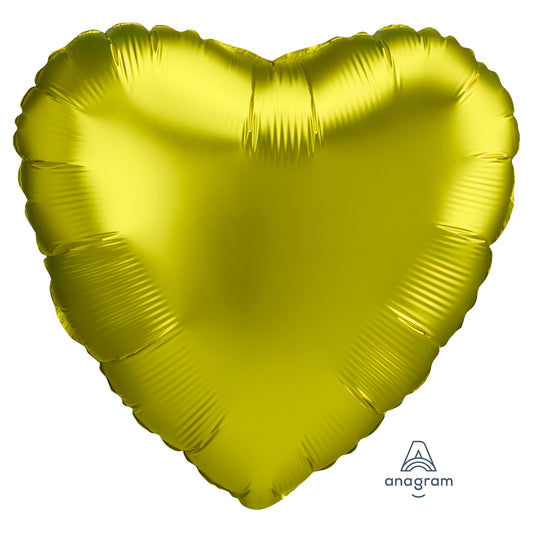 Anagram Lemon Heart Satin Luxe Standard HX Unpackaged Foil Balloons S15 - 1 PC