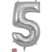Silver Oaktree Number 5 - Foil Number Balloon 34"£