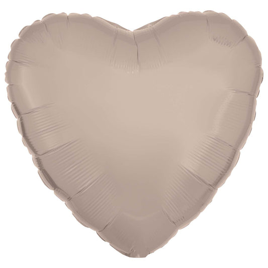 Amscan Silk Lustre Latte Heart Standard Unpackaged Foil Balloons C16 - 1 PC