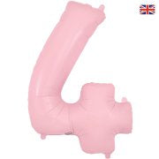 1 x Matte Pink Oaktree Number 4 Balloon - Foil Number Balloon (34")