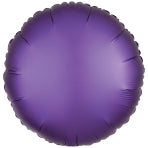 Amscan Silk Lustre Purple Circle Standard Unpackaged Foil Balloons C16 - 1 PC