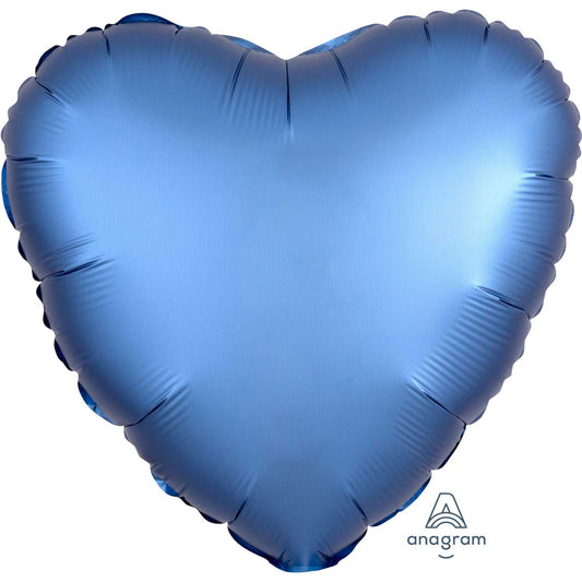 Anagram Azure Heart Satin Luxe Standard HX Unpackaged Foil Balloons S15 - 1 PC