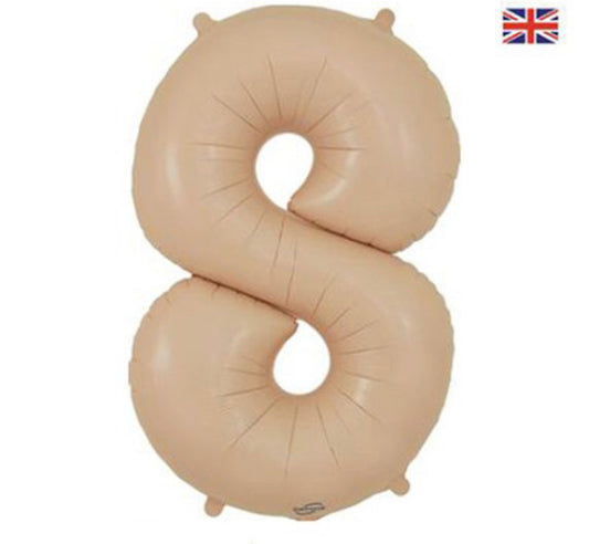 1 x 34 INCH OAKTREE NUDE NUMBER 8 FOIL BALLOON