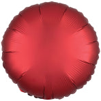 Amscan Silk Lustre Dark Red Circle Standard Unpackaged Foil Balloons C16 - 1 PC