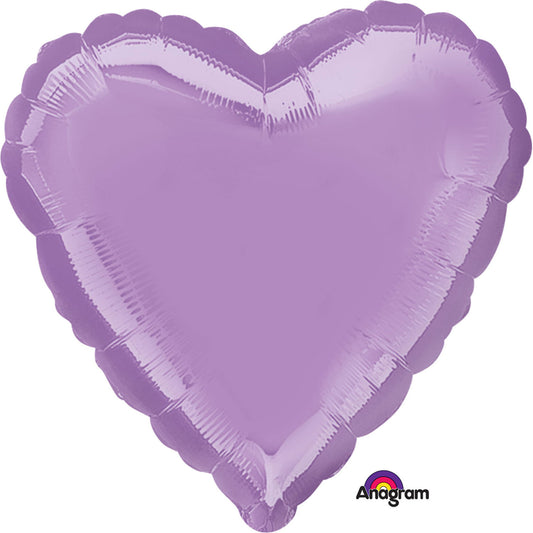 Anagram Metallic Pearl Lavender Heart Standard Unpackaged Foil Balloons S15 - 1 PC