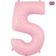 1 x Matte Pink Oaktree Number 5 Balloon - Foil Number Balloon (34")