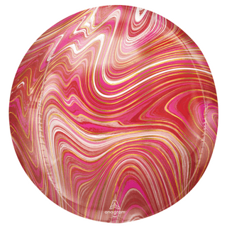 Marblez Balloon Red & Pink Marblez Orbz (15")