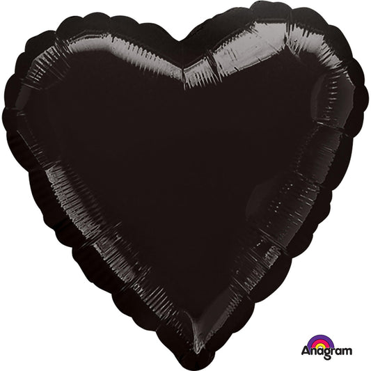 Anagram Black Heart Standard Unpackaged Foil Balloons S15 - 1 PC