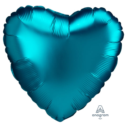 Anagram Aqua Heart Satin Luxe Standard HX Unpackaged Foil Balloons S15 - 1 PC