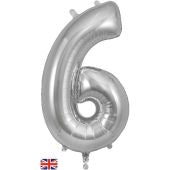 Silver Oaktree Number 6 - Foil Number Balloon 34"£