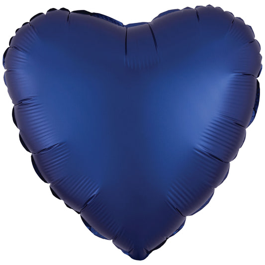 Amscan Silk Lustre Navy Blue Heart Standard Unpackaged Foil Balloons C16 - 1 PC