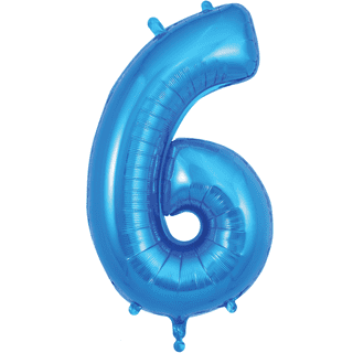 Blue Oaktree Number 6 Balloon - Foil Number Balloon 34"£