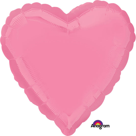 Anagram Bright Bubble Gum Pink Heart Standard Packaged Foil Balloons S15 - 1 PC