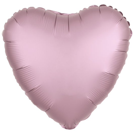 Amscan Metallic Pastel Pink Heart Standard Unpackaged Foil Balloons C16 - 1 PC