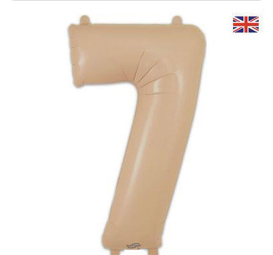 1 x 34 INCH OAKTREE NUDE NUMBER 7 FOIL BALLOON
