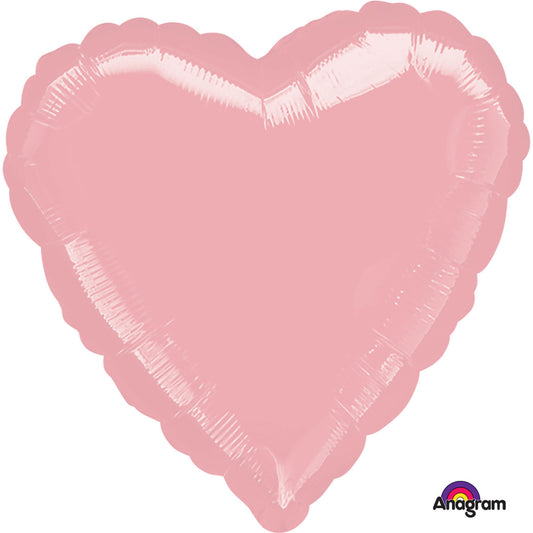 Anagram Metallic Pearl Pastel Pink Heart Standard Unpackaged Foil Balloons S15 - 1 PC