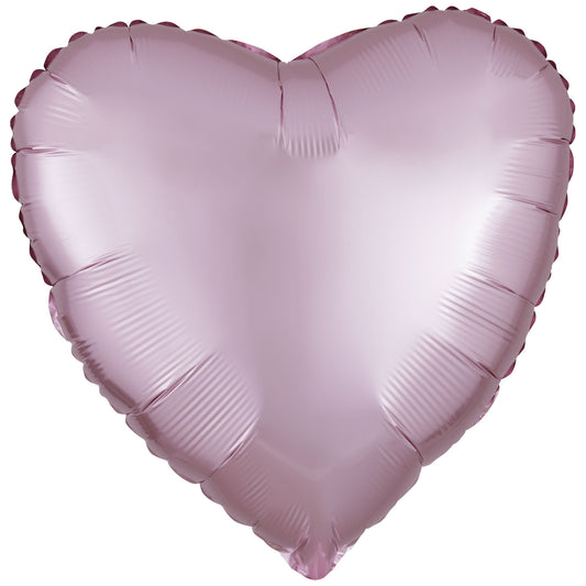 Amscan Silk Lustre Pastel Pink Heart Standard Unpackaged Foil Balloons C16 - 1 PC