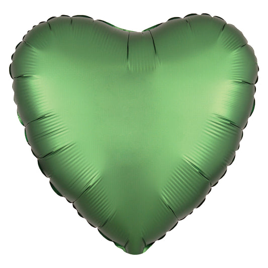 Satin Luxe Emerald Heart Standard HX Unpackaged Foil Balloons S15 - 1 PC