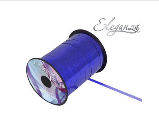 1 x Metallic Blue Ribbon for Balloons (Eleganza 250 yards x 5mm)