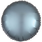 Amscan Silk Lustre Steel Blue Circle Standard Unpackaged Foil Balloons C16 - 1 PC
