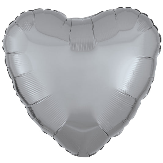 Amscan Metallic Silver Heart Standard Unpackaged Foil Balloons C16 - 1 PC