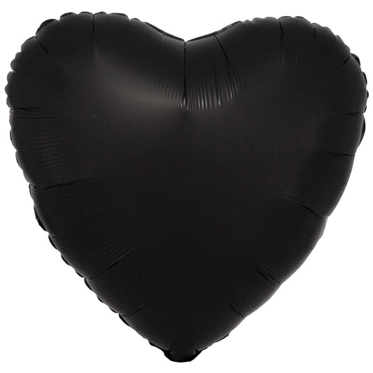 Amscan Silk Lustre Black Heart Standard Unpackaged Foil Balloons C16 - 1 PC