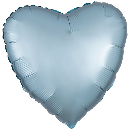 Amscan Silk Lustre Pastel Blue Heart Standard Unpackaged Foil Balloons C16 - 1 PC
