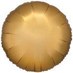 Amscan Silk Lustre Gold Circle Standard Unpackaged Foil Balloons C16 - 1 PC