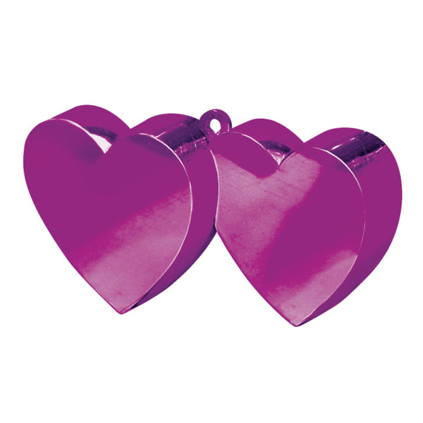 Magenta Double Heart Balloon Weights 170g/6oz - 1 PC