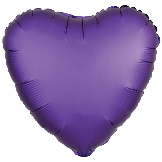 Amscan Silk Lustre Purple Heart Standard Unpackaged Foil Balloons C16 - 1 PC