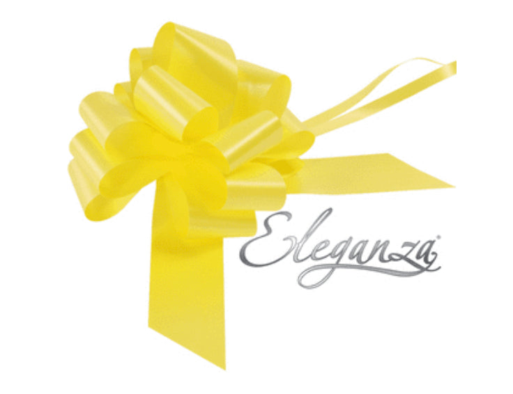 20 x Yellow Pull Bow 50mm Poly (Eleganza)