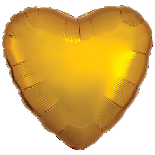 Amscan Metallic Gold Heart Standard Unpackaged Foil Balloons C16 - 1 PC