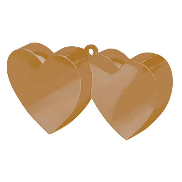 Gold Double Heart Balloon Weights 170g/6oz - 1 PC