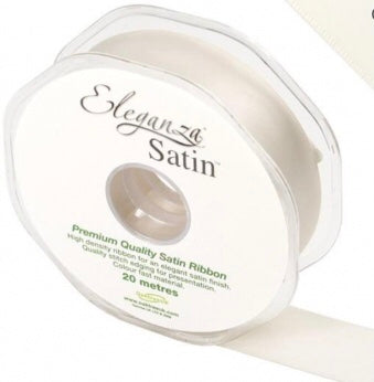 ELEGANZA DOUBLE FACED SATIN 25MM X 20M IVORY NO.61