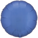 Amscan Silk Lustre Azure Blue Circle Standard Unpackaged Foil Balloons C16 - 1 PC