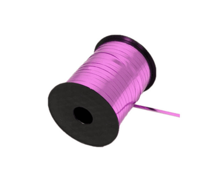 6 x Metallic Light Pink Ribbon for Balloons (Eleganza 250 yards x 5mm)