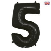 1 x Black Number 5 Balloon - Foil Number Balloon 34” (Oaktree)