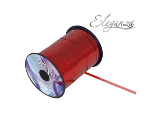 6 x Metallic Red Ribbon for Balloons (Eleganza 250 yards x 5mm)