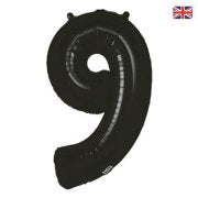 1 x Black Number 9 Balloon - Foil Number Balloon 34” (Oaktree)